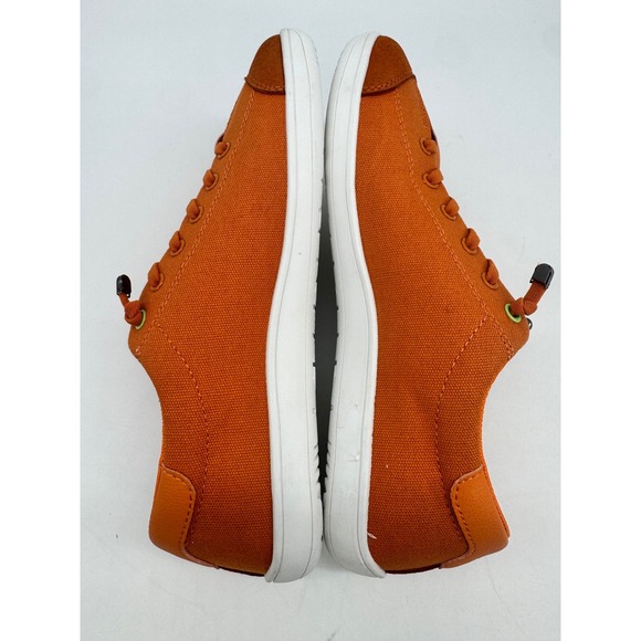 Hobibear Women size 40 US 9-9.5 Orange Canvas Lace Up Low Top Sneakers Barefoot - Picture 6 of 10